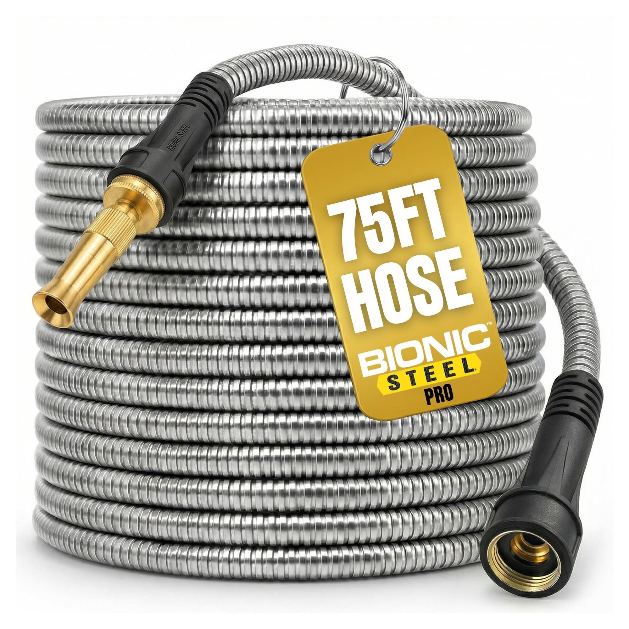 Bionic Steel PRO 75ft Garden Hose with Nozzle - 500 PSI